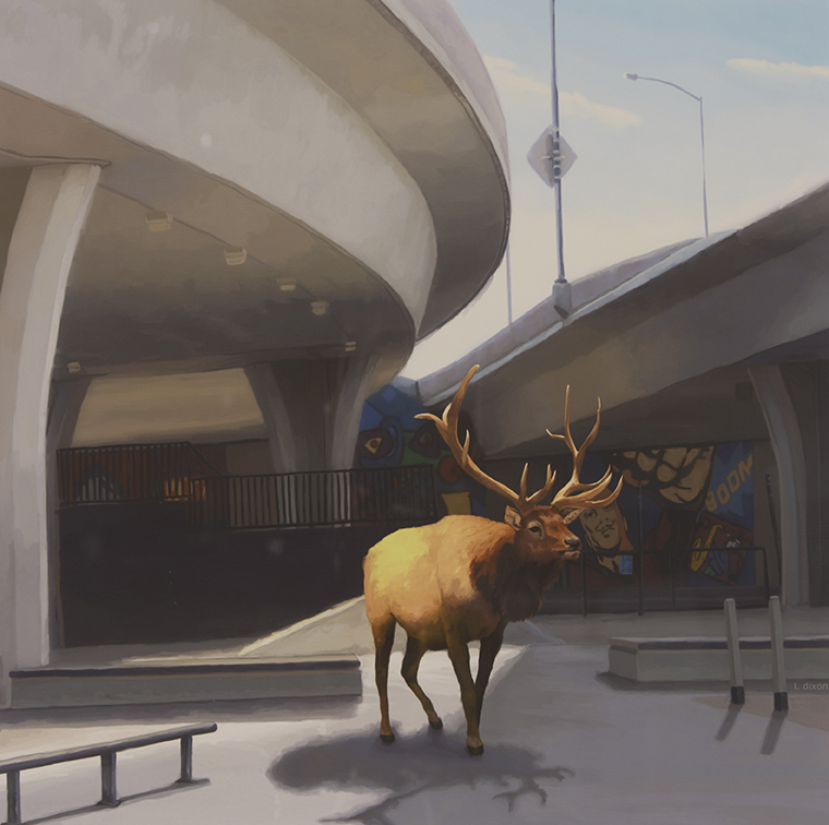 Overpass Elk by Leslie Dixon