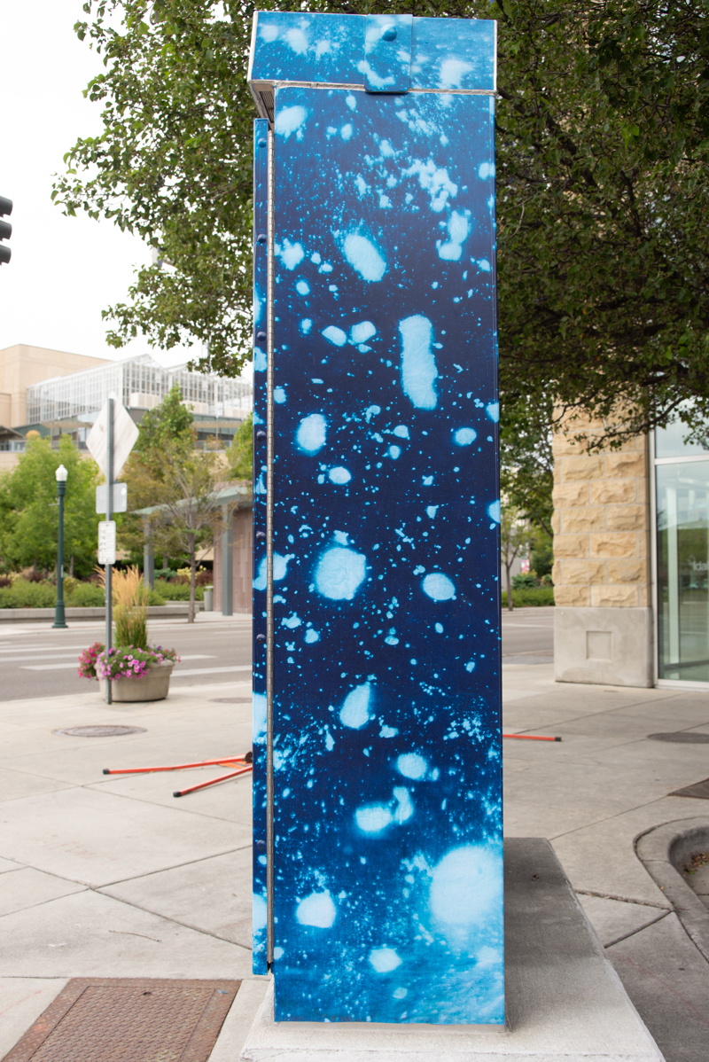 A batik dye pattern reminiscent of a clear night sky. 